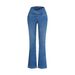 Women's Clothing Denim Flared Pants European American Style Crossover Elastic Waist Hip Lifting Design Women's Clothing_ecoleips.com