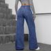 Women's Jeans Autumn New Flower Hot Diamond Loose Straight Trousers JEANS Trendy Brand_ecoleips.com