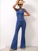 European And American Women's Clothing INS Casual Commuting Slim Fit One Piece Denim Trousers_ecoleips.com