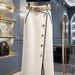 High-Waisted A-Line Skirt With Back Slit – Thick Winter White Pencil Skirt For Pear Shape (S-3XL)_ecoleips.com