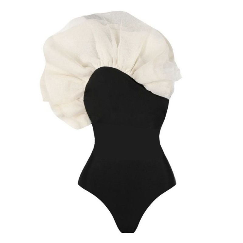 Women's Clothing One Piece Swimsuit 3D Large Flower Decoration Sexy Toucan Print Swimsuit Suit For Women_ecoleips.com