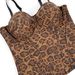 Women's Clothing Golden Brown Leopard Suede Short Vest Camisole Inner Wear Can Be Worn Outside Elastic Gathered Fishbone Body Shaping Bra_ecoleips.com