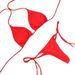 Women's bikini swimsuit solid color three-point sexy swimsuit for women with split adjustable straps_ecoleips.com