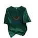 Women's Oversized Smiley Face Short Sleeve T-Shirt Casual Cotton Tee for Summer Daily Wear Multiple Colors Available_ecoleips.com
