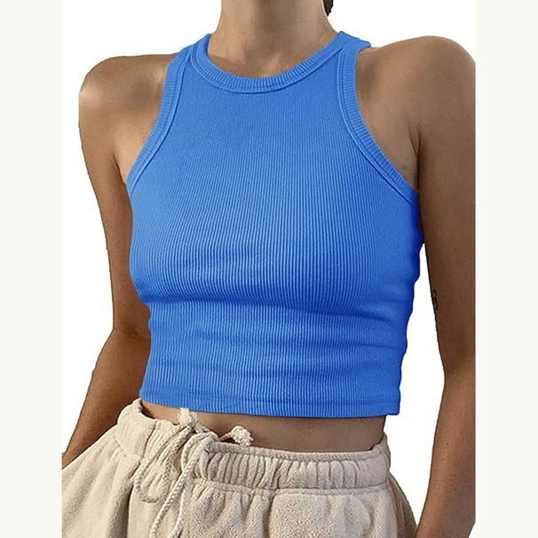 Women's Clothing Women's Style Milk Silk Sports Top Short Slim Fit Tank Top Racerback Vest Tight Fitting Summer_ecoleips.com
