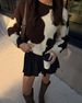 Contrast Color Block Knit Sweater – Women’s Long-Sleeve Crewneck Pullover, Casual Winter Warm Jumper, Soft Yarn Relaxed Fit_ecoleips.com