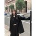 Women's Elegant Black PU Leather Blazer Loose Fit Spring Autumn New Style Sophisticated Outerwear_ecoleips.com