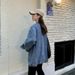 K Women's New Loose Cowboy Jacket; Versatile Student Original Vintage Long-sleeved Top_ecoleips.com