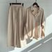 Women's Clothing Women's Retro High Waisted Loose Pants Set Plus Size Shirt Casual 2 Piece Outfit Trousers Long Sleeve For Formal & Casual_ecoleips.com