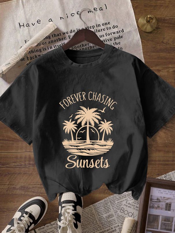 Women's Oversized Brushed Milk Silk Tee Soft Feel round Neck Short Sleeve Top Versatile Street Style Foundation_ecoleips.com