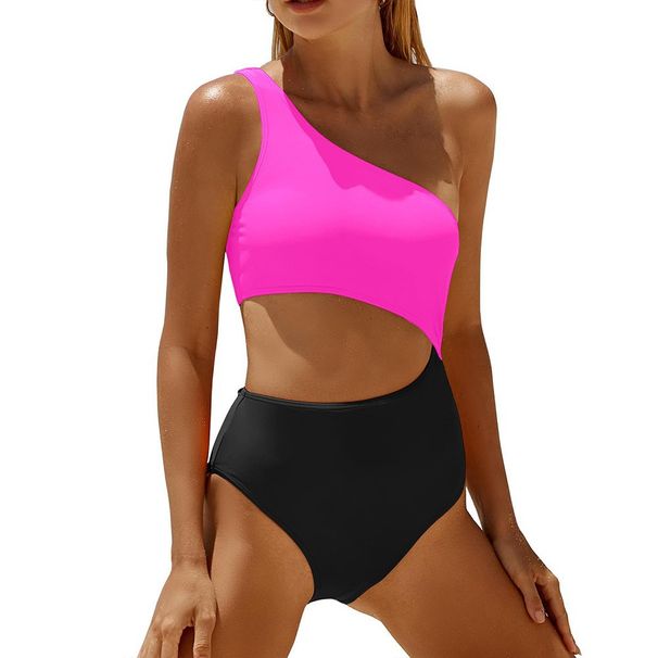 One-Shoulder Monokini – Sexy Solid Color Swimsuit For Women (S-XXL, Multiple Colors Available)_ecoleips.com