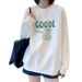 Women's Korean-style Loose-fitting Round-neck Thin Sweatshirt, New Autumn High-end Slim-fit Mid-length Plus-size_ecoleips.com