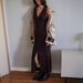 Elegant V-Neck Sleeveless Knit Dress - Breathable Viscose High Waist Bodycon Summer Dress For Women In Solid Colors (Pink/Green/Brown/Yellow)_ecoleips.com