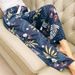 Women's Viscose Pajama Pant Internet Celebri Calf Length Trousers Wide Leg Pants Floral Print Loose Home Air Conditioning Pants_ecoleips.com