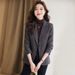 Qigu Niang Gray Women's Blazer Autumn And Winter 2023, Woolen Elegant Coat For Petite Ladies, Thick Versatile Top_ecoleips.com