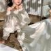 【Floating Life Half Day】High-end Design Sense Hollow Lace Off-shoulder Tube Top A-line Set Long Skirt_ecoleips.com