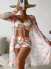 Women's High Waist Bikini Set With Long Sleeve Cover-Up & Drawstring – Sexy Swimwear For Beach & Pool_ecoleips.com