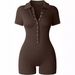 Women's Yoga Jumpsuit Ribbed V-Neck Stretch Waist Sports Jumpsuit_ecoleips.com