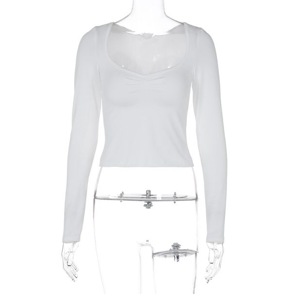 Trendy Sexy Solid Color Long Sleeve Crop Top Dress Summer New Arrival Slim Fit Belly Exposing Fashion Women Daily Casual Dress_ecoleips.com
