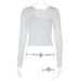 Trendy Sexy Solid Color Long Sleeve Crop Top Dress Summer New Arrival Slim Fit Belly Exposing Fashion Women Daily Casual Dress_ecoleips.com