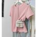 Basic Brown Cotton Shoulder Short-sleeved T-shirt Women's Spring Summer Design Sense Niche Bottoming Shirt With T-shirt Top_ecoleips.com