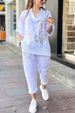 Women's Clothing Letter Printing Suit Five Point Sleeve Trousers Loose Suit_ecoleips.com