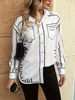Harajuku Style Printed Shirt – Long Sleeve Collared Blouse With Artistic Floral Design, Trendy Oversized Fit For Casual & Streetwear_ecoleips.com