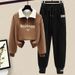 Women's Clothing Casual Pants Suit Reducing Niche Design Half Zip Pullover Versatile Leggings Trendy Harem Casual Pants_ecoleips.com