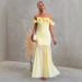 Slim Sexy Off-Shoulder Dress Style Spring/Summer Solid Color Mesh Vacation Wear_ecoleips.com