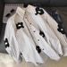 Bohemian Floral Print Loose Fit Long Sleeve Blouse For Women – Stylish & Versatile Casual Top With Stripe Accents_ecoleips.com