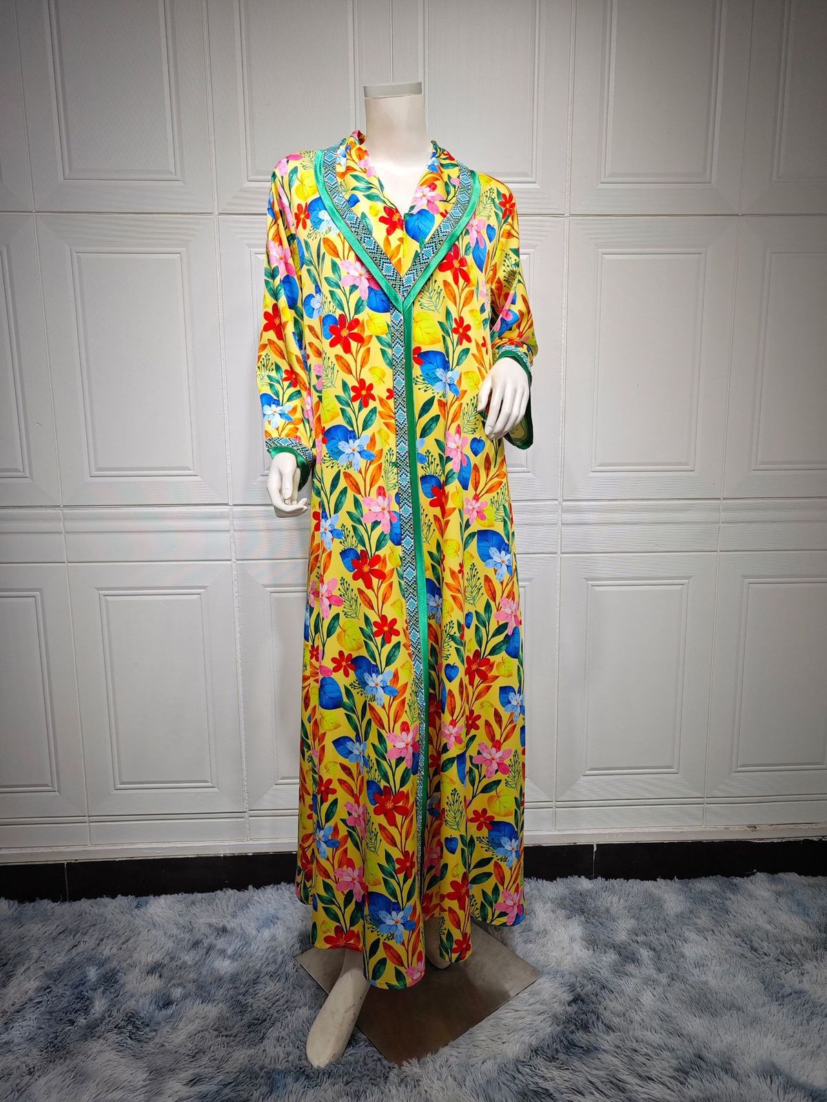 Women's Clothing Muslim Women's Casual Fashion Rhinestone Dress Spring New Style Middle East Saudi Arabia Women's Clothing_ecoleips.com