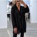 Women's Clothing New V Neck Chiffon Long Sleeved Mid Length Shirt With Sequins For Women_ecoleips.com