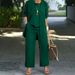 Women's Split Hem Sleeveless Top & Wide-Leg Pants Set - Solid Color, Office Chic, Wrinkle-Resistant_ecoleips.com