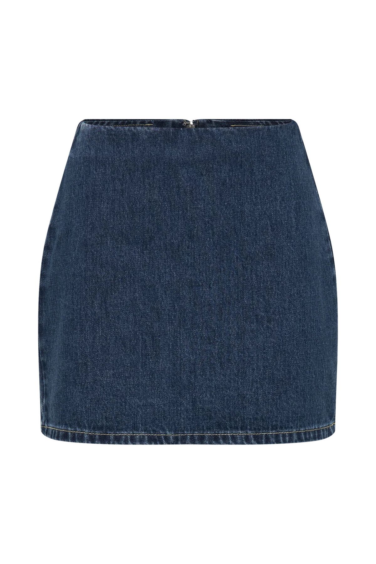 Women's Clothing Modern Style Denim Short Sleeved Button High Waist Skirt Suit_ecoleips.com