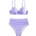 Hairun's New Bikini For Foreign Trade, Two-piece Solid Color Large-bust Bikini, Popular On In Europe And America,_ecoleips.com