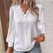 Autumn Long-Sleeved V-Neck Lace-Stitched Shirt For Women, Wholesale_ecoleips.com