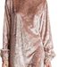 2025 Autumn Winter Light Luxury Solid Color Round Neck Korean Velvet High-End Feel Dress Short Skirt_ecoleips.com
