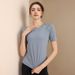 Quick-dry Outdoor Sports T-shirt For Women, Summer Thin Yoga Top, Short-sleeved, Slim-fit, Running, Mesh-paneled,_ecoleips.com