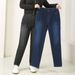 Women's Clothing Large Size Jeans For Women Autumn Fat Mm Slim Trousers High Elastic Small Pants_ecoleips.com