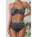 Women's Clothing Plus Size Cross-Bikini High-Waist Two-Piece Swimsuit For Women Triangle Print Summer Beachwear_ecoleips.com