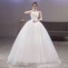 Summer Spring Korean Style Wedding Dress Strapless Plus Size Maternity Floor Length Affordable Lace Slimming Women's Clothing_ecoleips.com