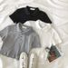 Polo Collar Short Sleeved T Shirt Women's Summer High Waist Short Slim Fit Slim Short Sleeved Tops Ribbed Bottoming Shirt_ecoleips.com