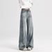 American Retro Wide-leg Jeans Women's New Spring High-waisted Thin Drape Loose Lazy Style Floor Pants_ecoleips.com