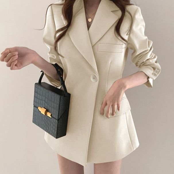 Women's Blazer 2025 Spring Autumn New Vintage Hong Kong Style Chic Slim Fit European And American Casual Suit Jacket_ecoleips.com