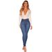 Women's Clothing Autumn New Products Tight Black High Waisted High Elastic Hip Lifting Denim Trousers_ecoleips.com