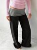 Striped Low Rise Straight Leg Lounge Pants For Women Comfortable Loose Fit Yoga Pajama Sweatpants_ecoleips.com