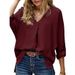 Spring Summer Plus Size Loose Shirt Women's Casual Top V Neck Versatile Sexy New Arrival 2026_ecoleips.com
