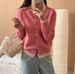 Women's Style Soft Gray Knit Cardigan Preppy Style Jacket Autumn New Top_ecoleips.com