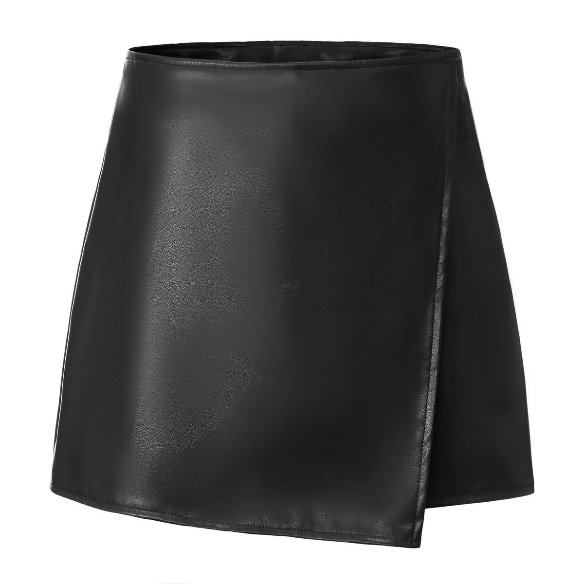 K Ladies' Sexy PU Half Body Skirt Pants With High Waist Zipper And Hip Hugging Skirt Pants_ecoleips.com