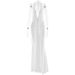 Elegant Solid Color Halter Deep V Neck Dress Sexy Backless High Waist Maxi Dress With Ribbon Temperament Long Dress For Women_ecoleips.com